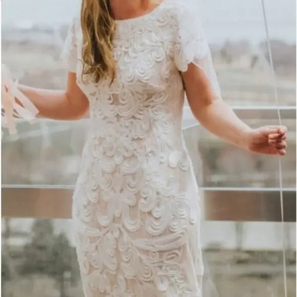 Js Collections Soutache Cream Floral Embroidered … - image 2